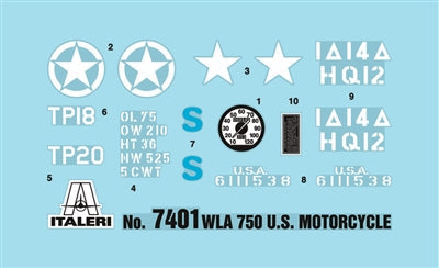 Italeri - 7401 Harley Davidson WLA 750 Motorcycle 1:9 Scale