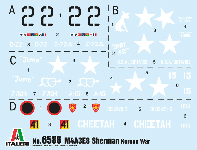 Italeri - SHERMAN M4A3E8 ''KOREAN WAR'' 1/35 Scale
