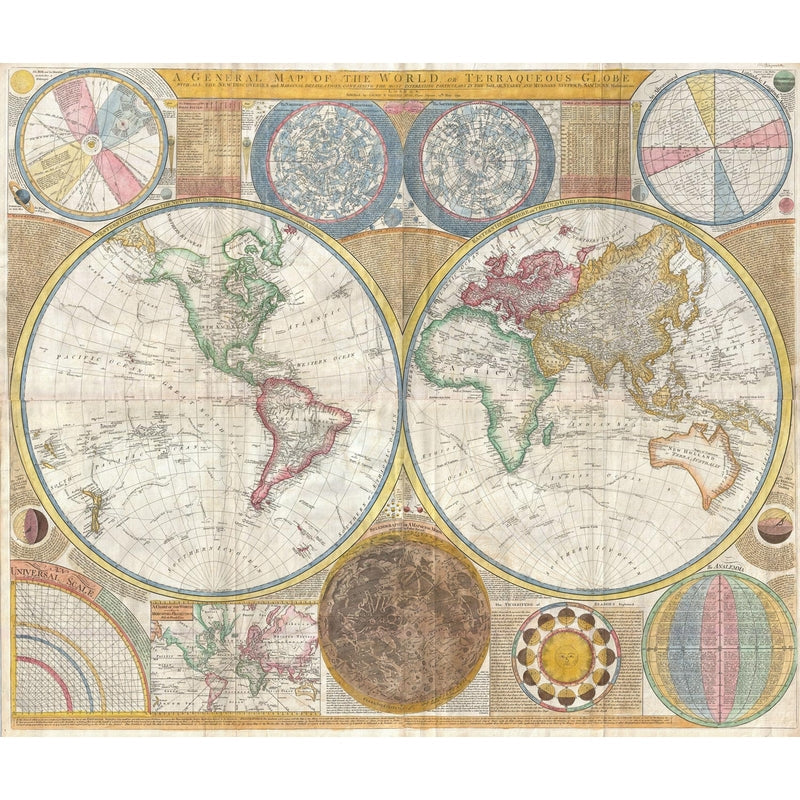 Michele Wilson Puzzles - MAP OF THE EARTH AND HEAVENS - (1500)
