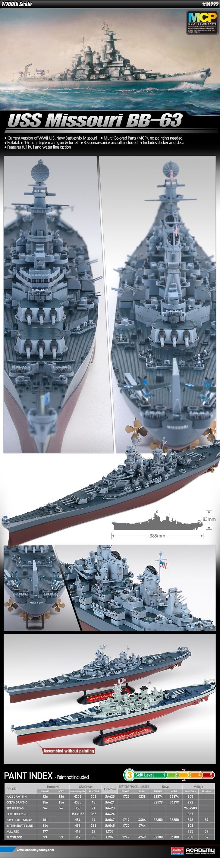 Academy - Uss Missouri Bb-63 1:700