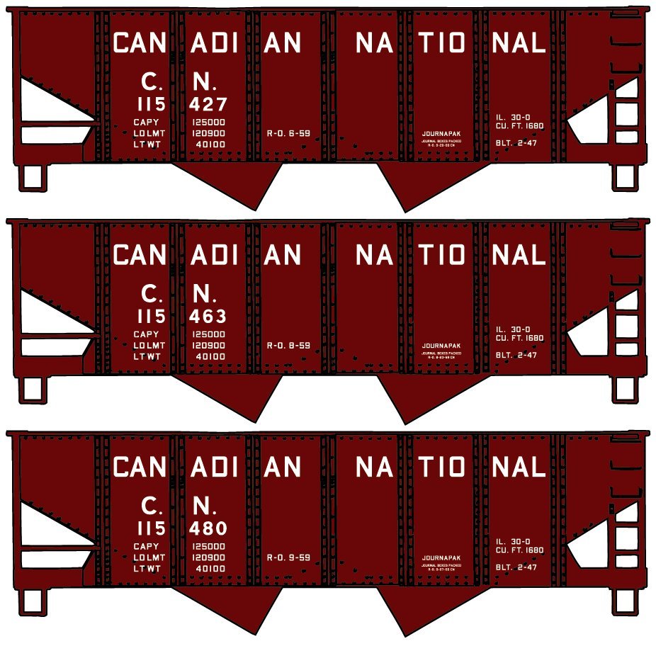 Accurail - Ho Twin Hopper CN 3#Set