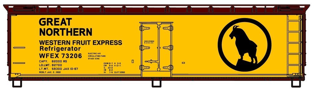 Accurail - HO 40' Wood Refrigerator WFE GN