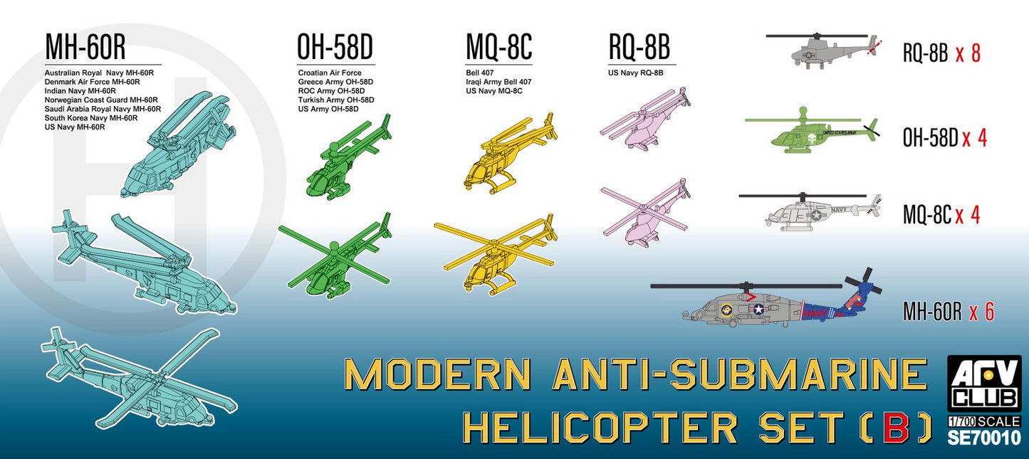 AFV Club - Modern Anti Submarine Heli SetB 1:700