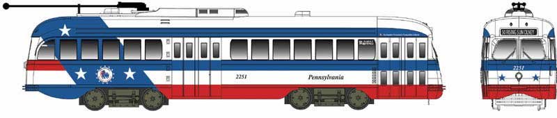 Bowser - Ho Pcc Streetcar BiCent Penna 2254 W/sd