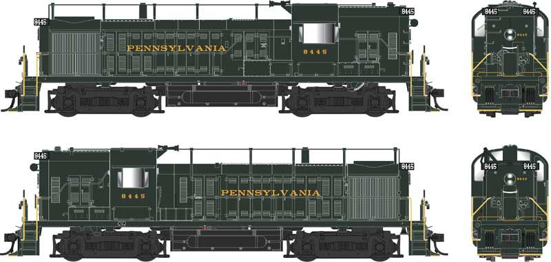 Bowser - Ho ALCo RS-3 PRR Hammerhead 8445 W/sd
