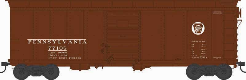 Bowser - Ho X31 Rd Roof Boxcar PRR 77123