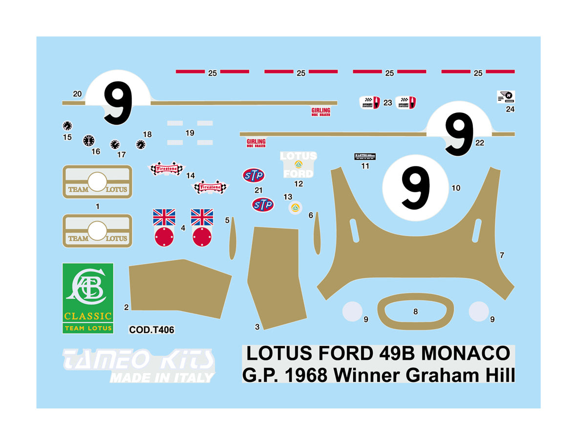 Tameo - WCT068 Lotus 49B Ford Monaco GP 1968 Scale 1:43