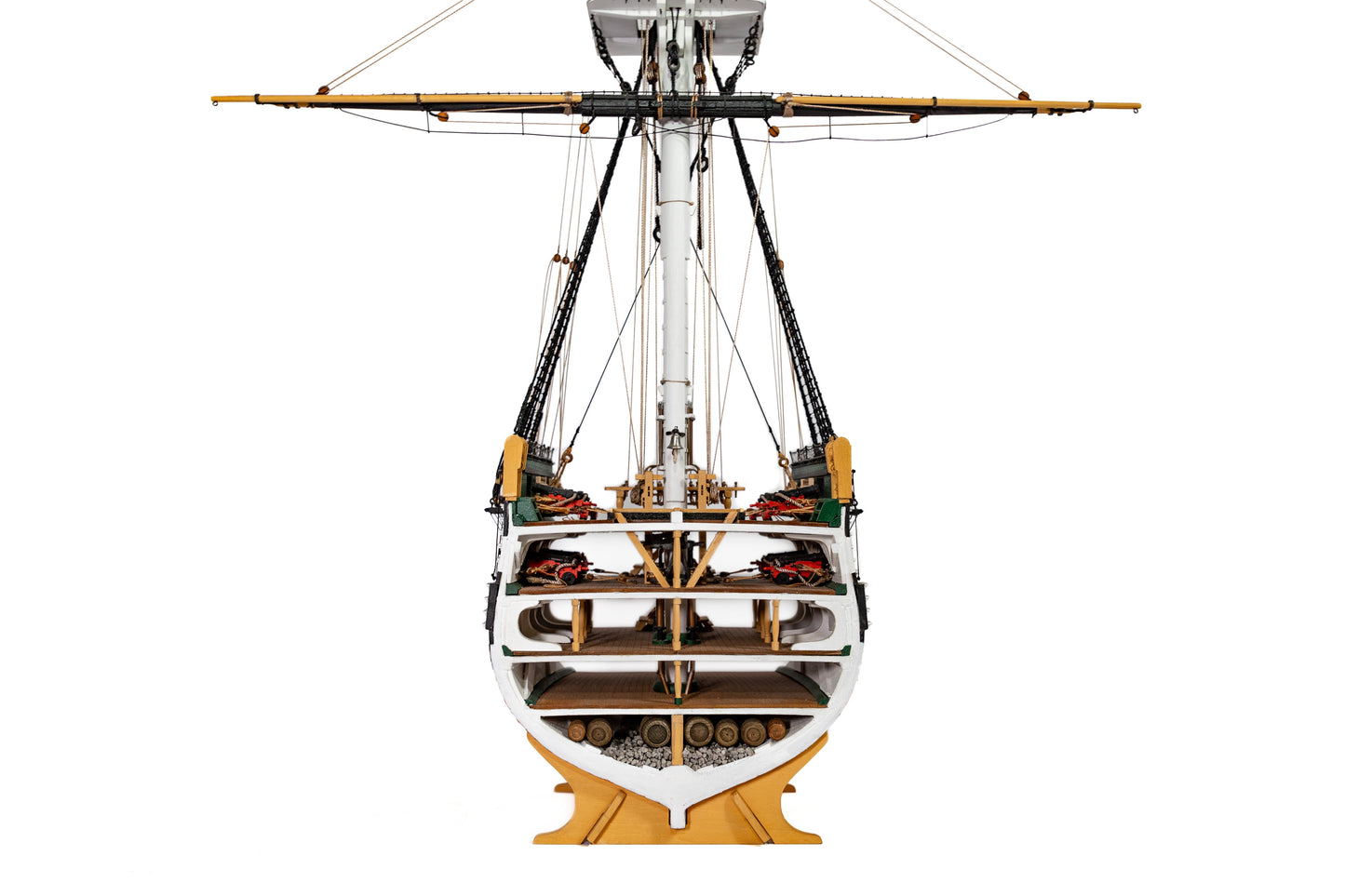 Model Shipways USS Constitution Cross-Section 1797 Wood Model - 1:76 Scale