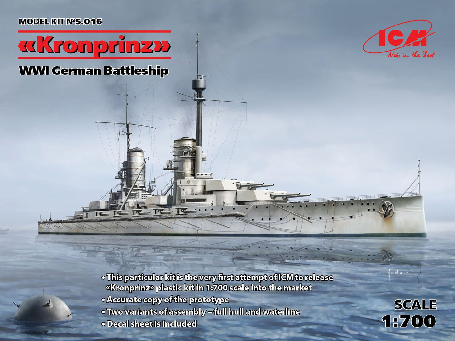 ICM - WWI German Kronprinz Battleship 1:700