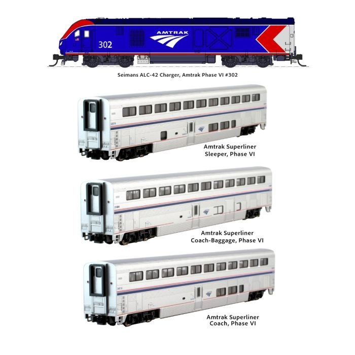 Kato - N Amtrak ALC-42 & Superliner 4-unit Set