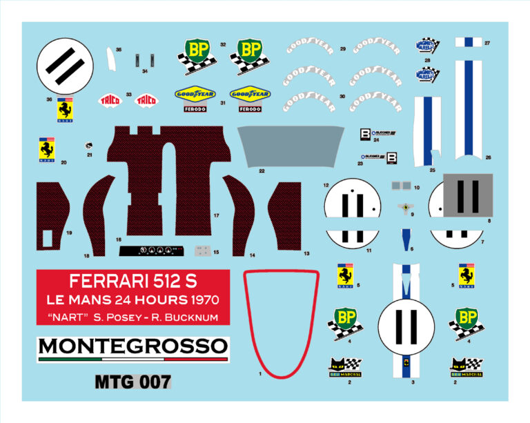 Tameo - S. Posey/ R. Bucknum FERRARI 512 S 1970 24hr Lemans 1:43 Scale