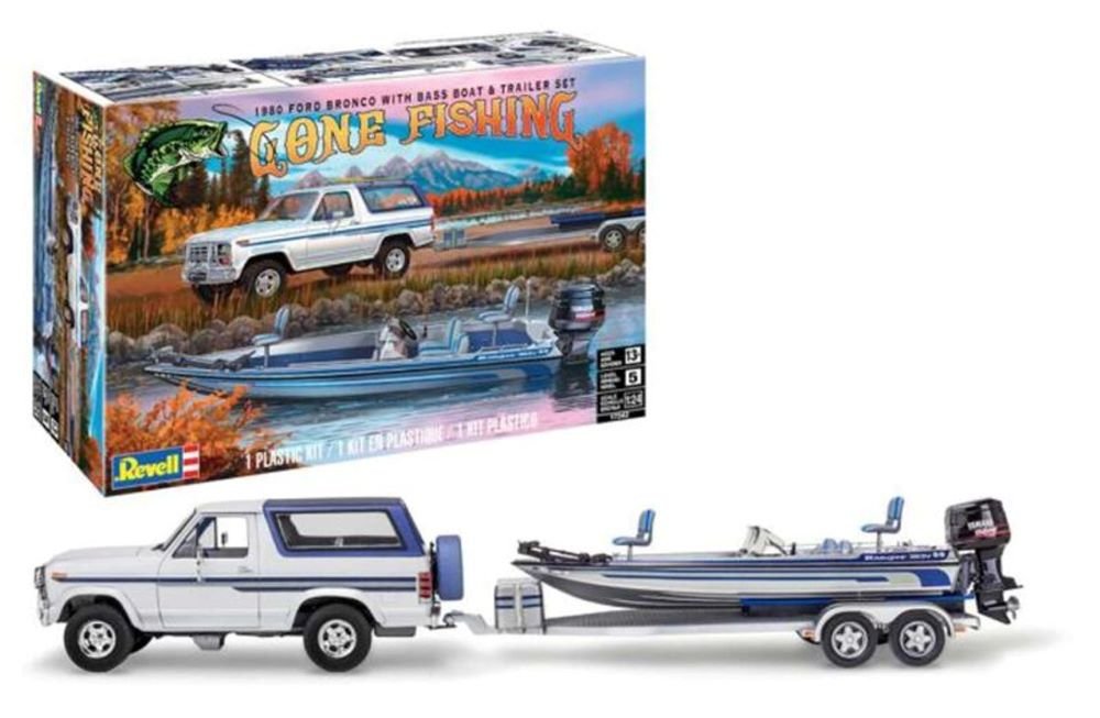 Revell - '80 Ford Bronco w/Bass Boat & Trail 1:24