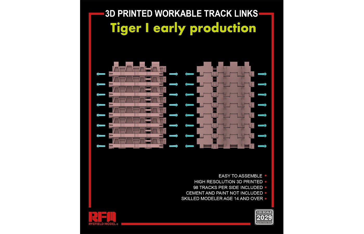 Ryefield - 3D Printed Workable Tracks Tiger I early