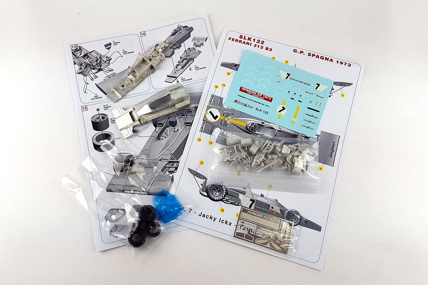 Tameo - SLK122 Ferrari 312B3 - 1973 - White Metal Car Kit - Scale 1:43, Made in Italy