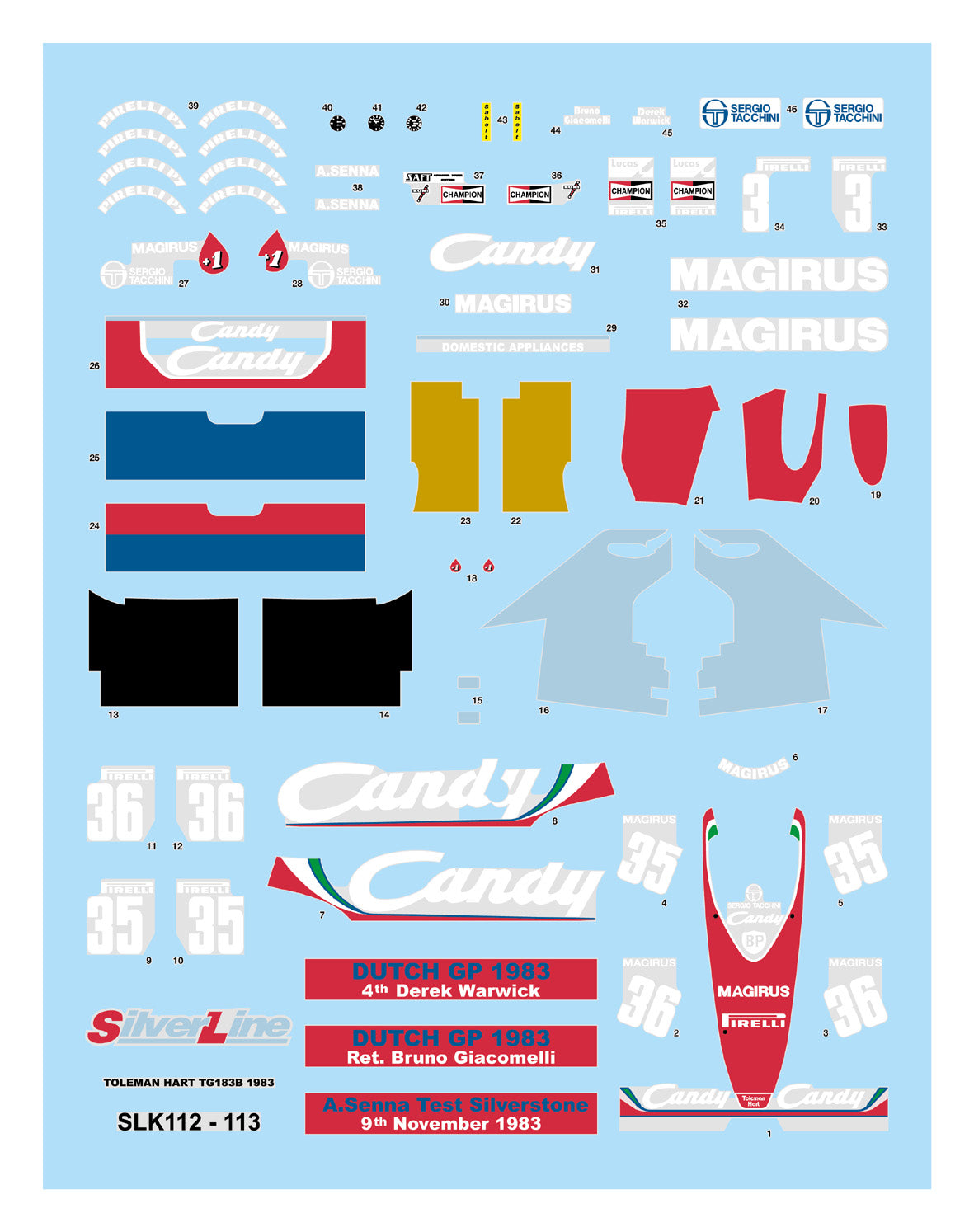 Tameo - SLK113 Toleman TG183B Hart - 1983 "Test Car" Silverstone. - White Metal Car Kit - Scale 1:43, Made in Italy