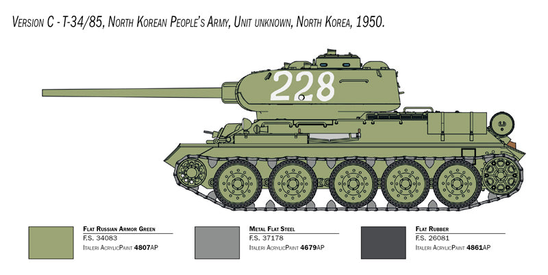 Italeri - T-34/85 Korean War 1:35 Scale