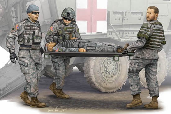 Trumpeter - Stretcher Ambulance Team 1:35