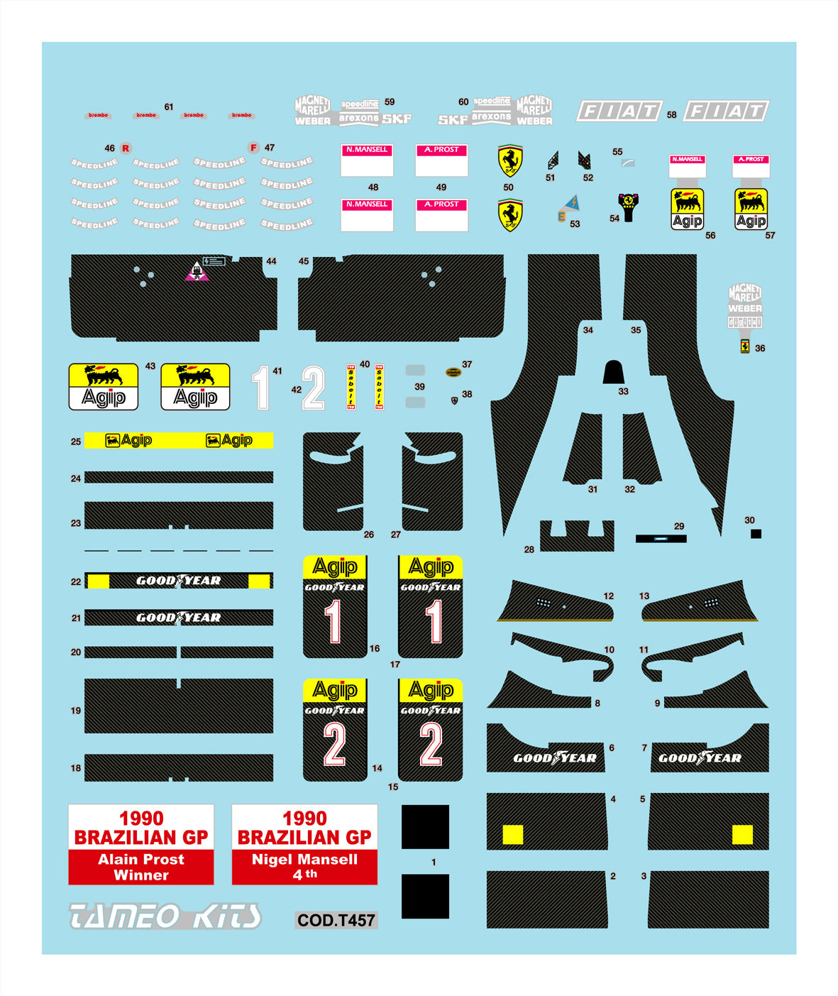 Tameo - TMK425 Ferrari F1-90 - 1990 - White Metal Car Kit - Scale 1:43, Made in Italy