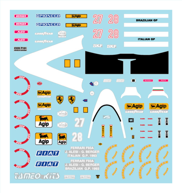Tameo - TMK169 Ferrari F-93A - 1993 - White Metal Car Kit - Scale 1:43, Made in Italy