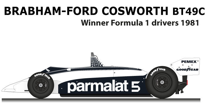 Tameo - SLK067 Brabham BT49C Ford Cosworth - 1981 - White Metal Car Kit - Scale 1:43, Made in Italy