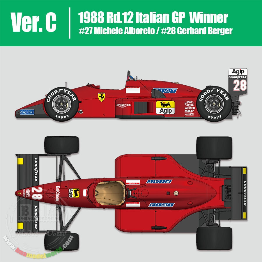 Tameo - Ferrari F.187/88c - 1988 White Metal Car Kit Scale 1:43