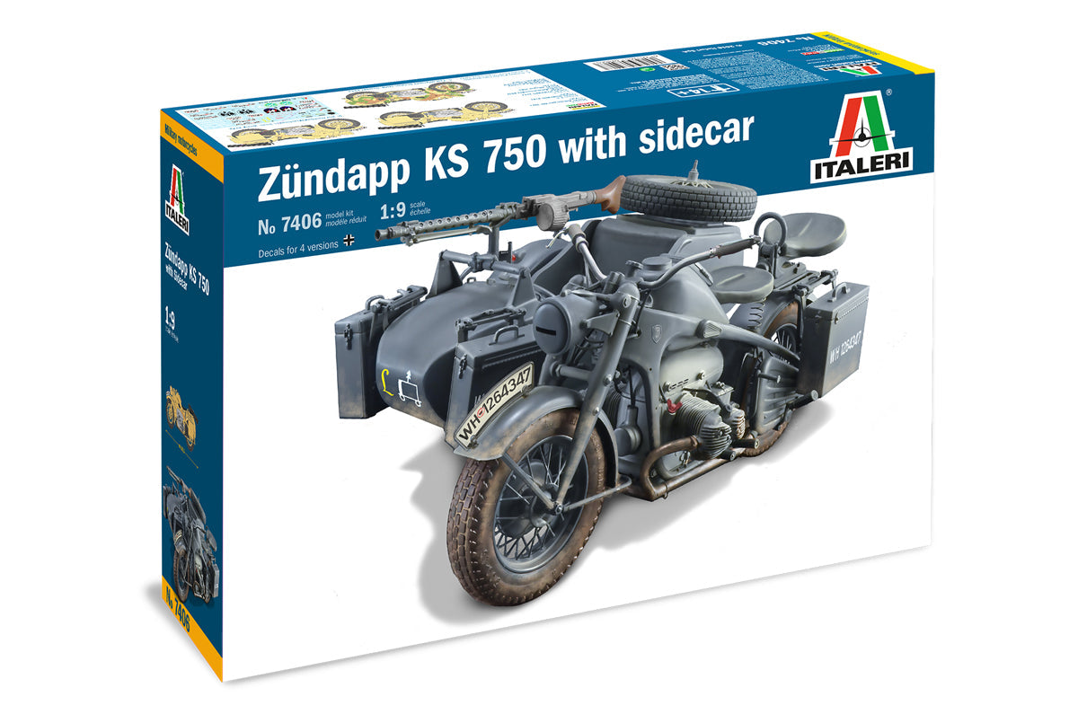 Italeri - Zundapp KS750 with Side Car 1:9 Scale