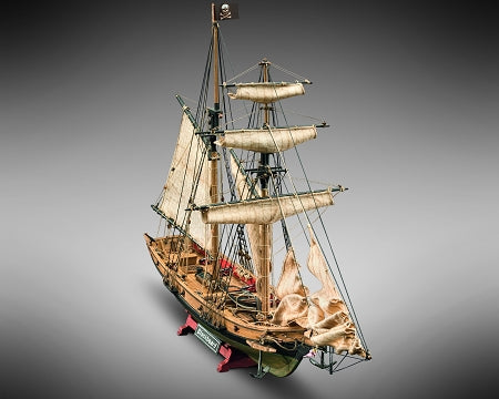 Dusek-Mamoli - Mamoli MV82 - Blackbeard - Wood Plank-On-Frame Ship Model Kit - Length: 520 mm (21"), Height: 350 mm (14") Scale 1/57