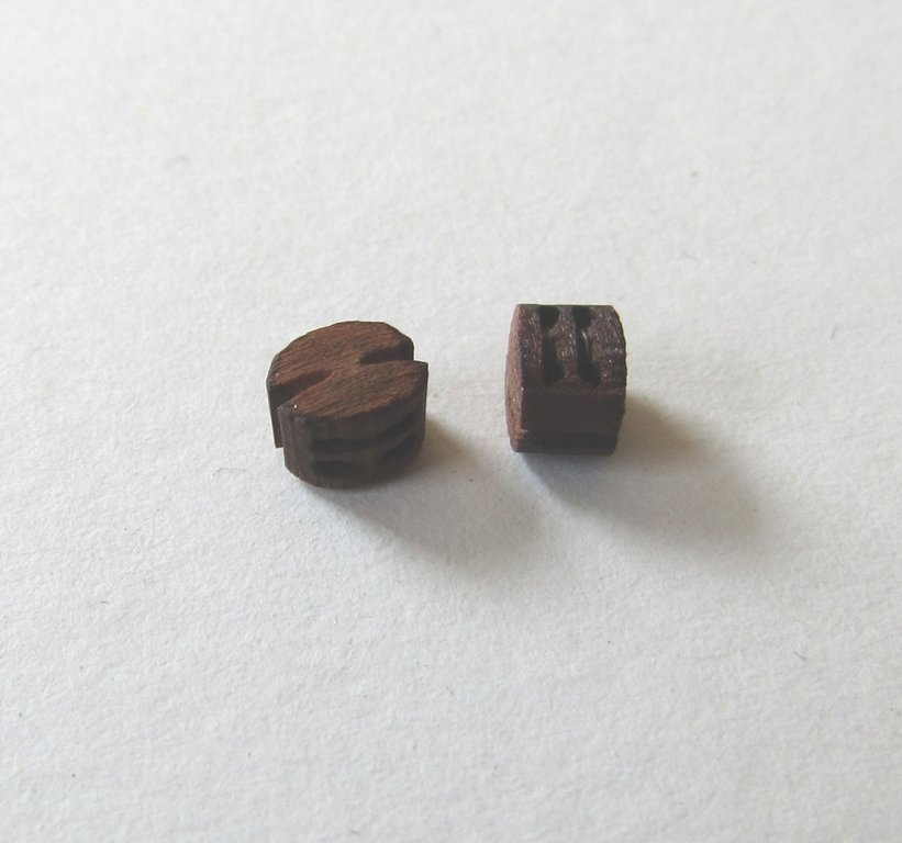 Beautiful Blocks 2 Sheave 5.0 mm Wood Block 20 pcs