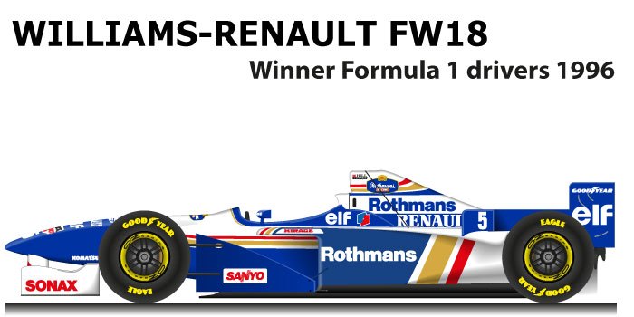 Tameo - TMK215 Williams FW-18 Renault - 1996 - White Metal Car Kit - Scale 1:43, Made in Italy