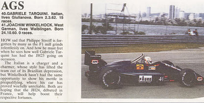 Tameo - TMK099 AGS JH23 Cosworth - 1989 - White Metal Car Kit - Scale 1:43, Made in Italy