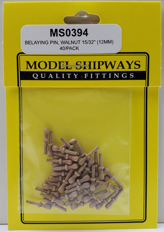 Model Expo - 15/32" (12mm) Walnut Belaying Pin 40 pcs