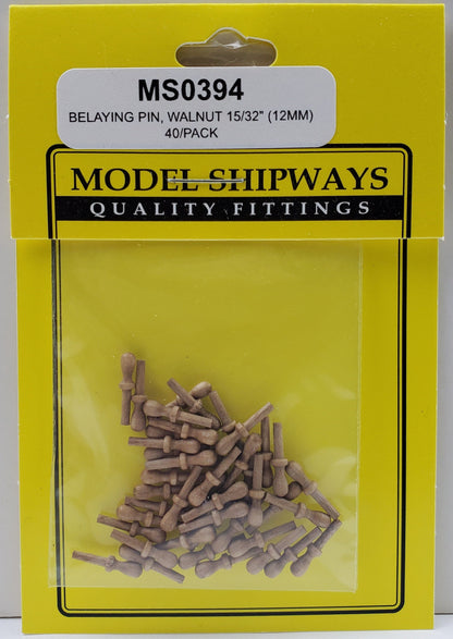 Model Expo - 15/32" (12mm) Walnut Belaying Pin 40 pcs