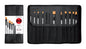 12 ANTI-ROLLING EXAGONAL BRUSHES SET, GOLD SYNTHETIC,ANODIZED ALUMINIUM FERRULE, SHORT SHAPED HANDLE