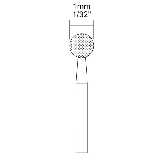 Proxxon - Diamond bur, sphere 1/32", 2 pcs.