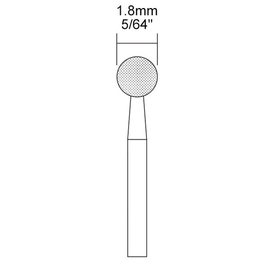 Proxxon - Diamond bur, sphere 5/64", 2 pcs.