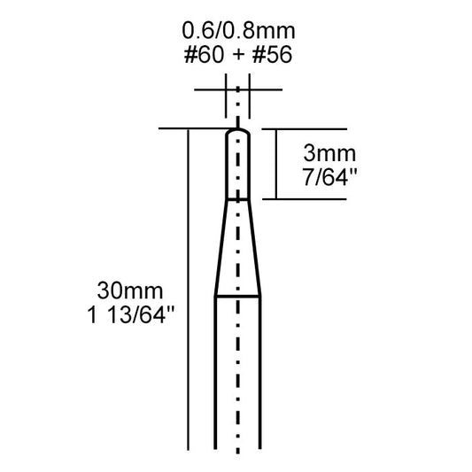 Proxxon - Tungsten carbide spear drills 2 pcs. (1/64" + 1/32")