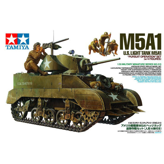 Tamiya - 1/35 U.S. Light Tank M5A1 Pursuit Operation Set