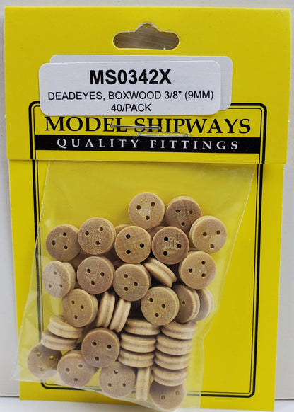 Model Expo - 3/8" (9mm) Boxwood Deadeye 40 pcs