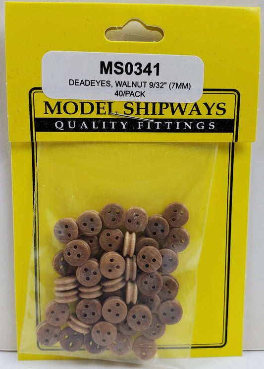 Model Expo - 1/4" (7mm) Walnut Deadeye 40 pcs