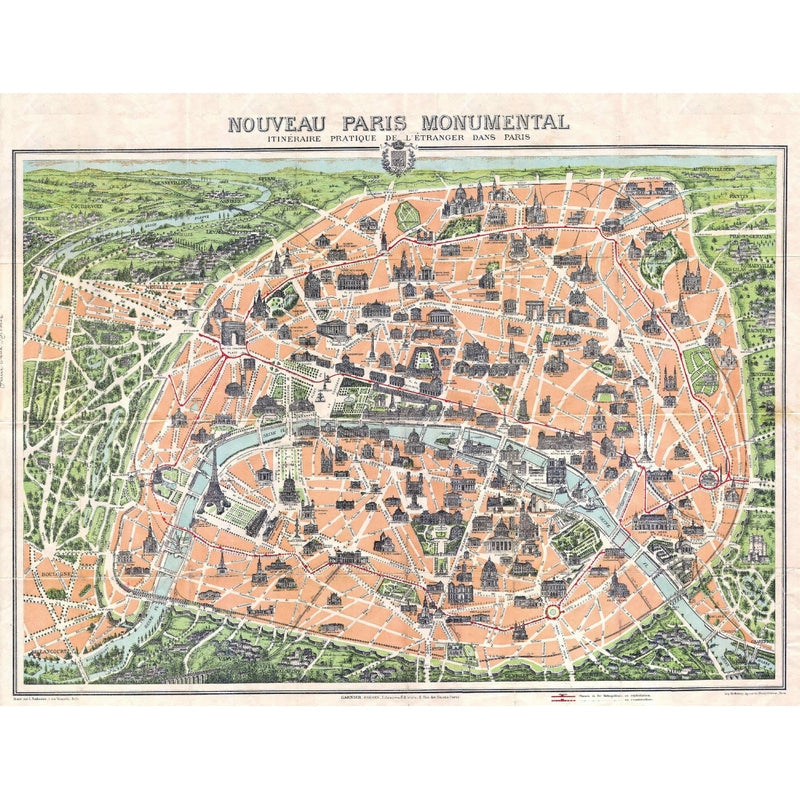 Michele Wilson Puzzles - MAP OF MONUMENTS - PARIS - (500)
