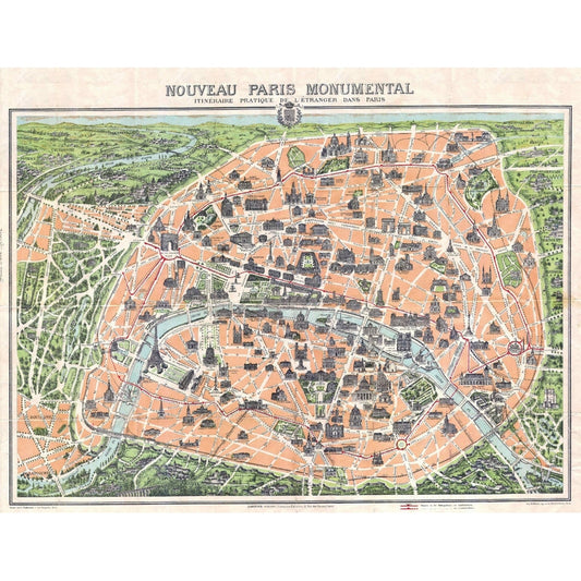 Michele Wilson Puzzles - MAP OF MONUMENTS - PARIS - (500)
