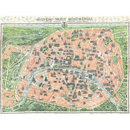 Michele Wilson Puzzles - MAP OF MONUMENTS - PARIS - (500)