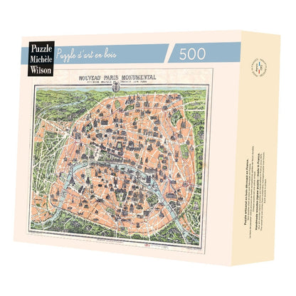 Michele Wilson Puzzles - MAP OF MONUMENTS - PARIS - (500)