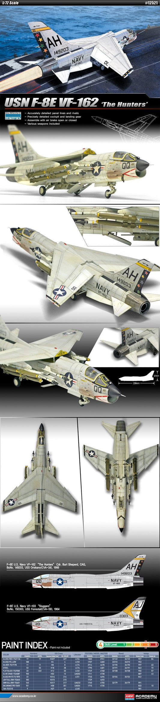 Academy - F 8E Vg 162 The Hunters Usn:72