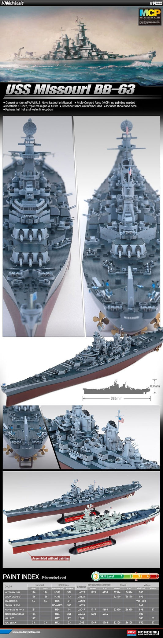 Academy - Uss Missouri Bb-63 1:700