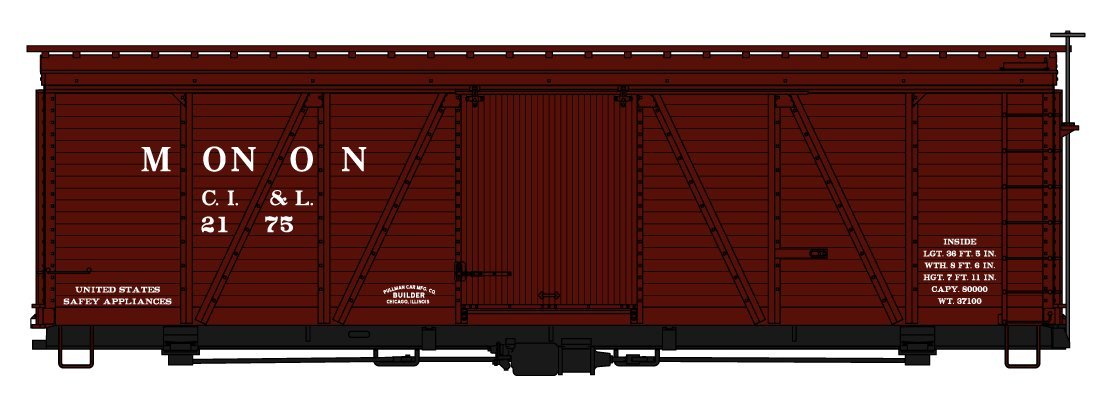 Accurail - HO Monon(CI&L)36' Fowler Wood Boxcar