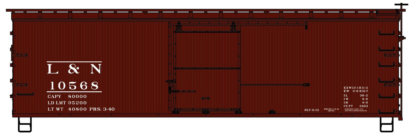 Accurail - Ho 36'DS Wood Boxcar L&N