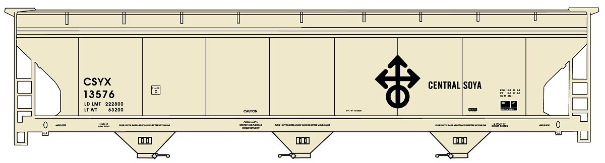 Accurail - 3 Bay ACF Covered Hopper Central Soya