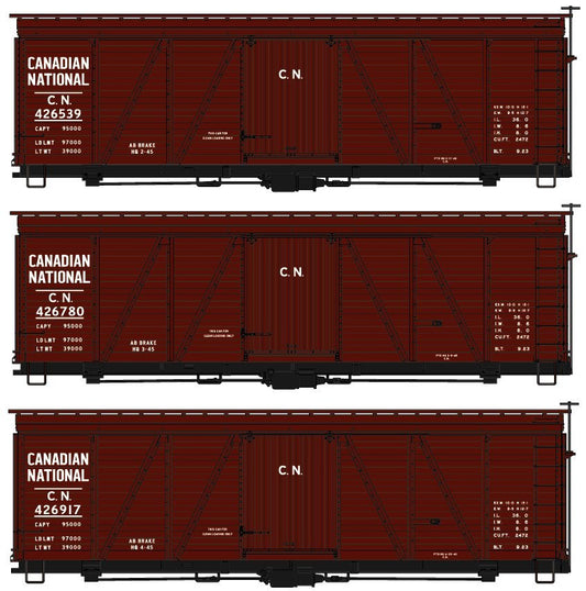 Accurail - HO 36' Fowler Wood Boxcar CN 3 car set