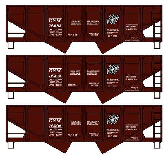 Accurail - HO C&NW Panel Side Twin Hopper 3 Car Set